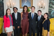 First Lady Michelle Obama with the 2013 National Student Poets 